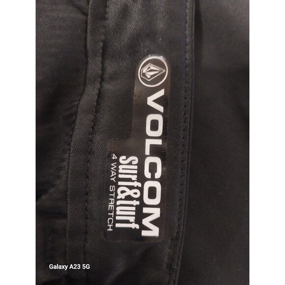 Volcom Shorts Surf & Turf 4 Way Stretch Chino Men's 25 Black Quick Dry Stretch - Picture 3 of 4
